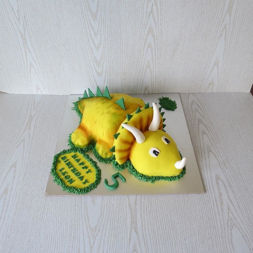 Triceratops Dinosaur Cake
