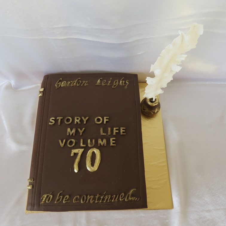 70th Birthday Book Cake