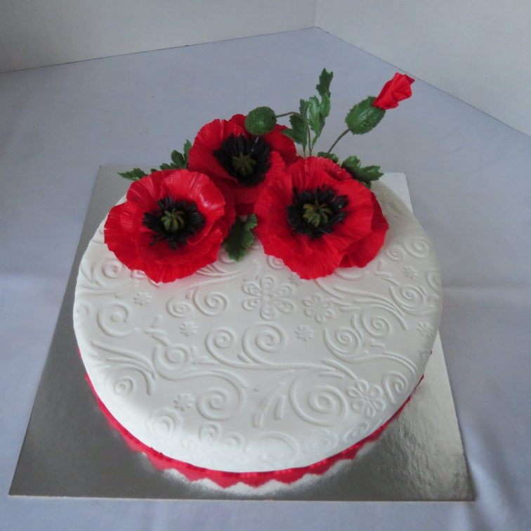 Cake with Poppy Flowers