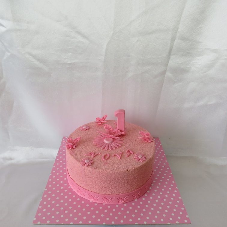 Girl 1st Pinky Birthday Cake