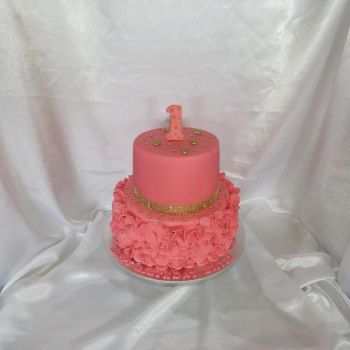 Pink and gold number 1 Cake