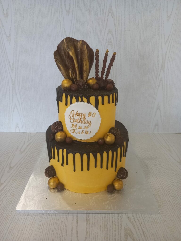 Chocolate & Gold Drip Cake