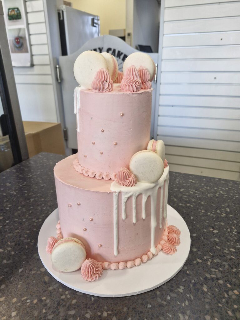 Drip and Macaroons Cake